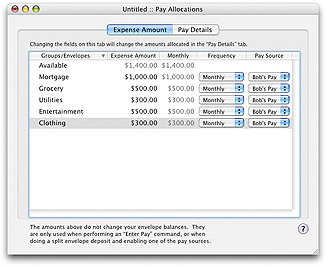 Pay allocations expense window