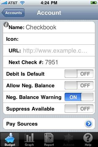 iPhone account setting screen screenshot.