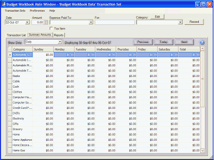 Summary tab